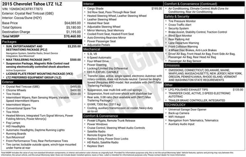 1 image of 2015 Chevrolet Tahoe LTZ