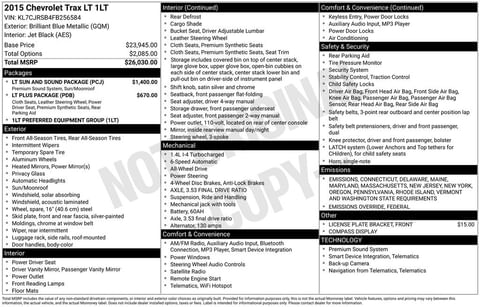 1 image of 2015 Chevrolet Trax LT