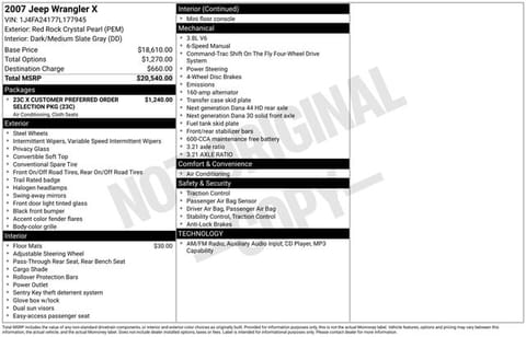 1 image of 2007 Jeep Wrangler X