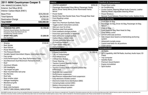 1 image of 2011 MINI Cooper S Countryman Base