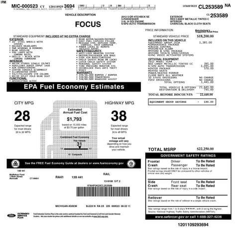 1 image of 2012 Ford Focus SE