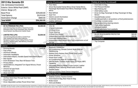 1 image of 2012 Kia Sorento EX