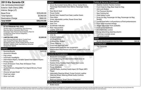 1 image of 2013 Kia Sorento EX