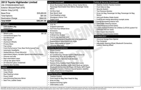 1 image of 2013 Toyota Highlander Limited