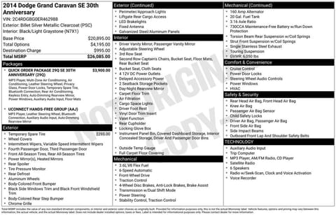 1 image of 2014 Dodge Grand Caravan SE 30th Anniversary