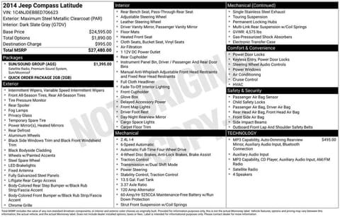 1 image of 2014 Jeep Compass Latitude