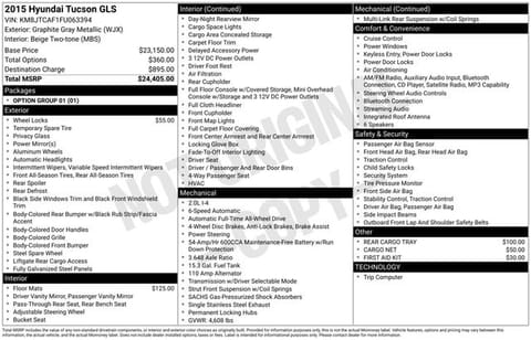 1 image of 2015 Hyundai Tucson GLS