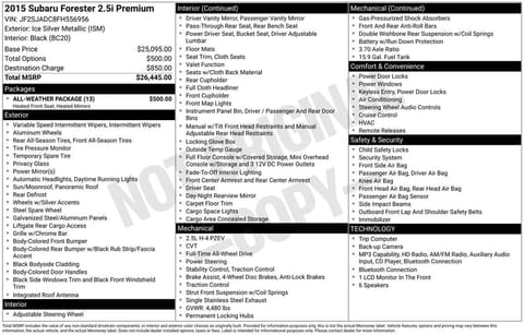 1 image of 2015 Subaru Forester 2.5i Premium