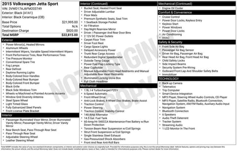 1 image of 2015 Volkswagen Jetta 1.8T Sport