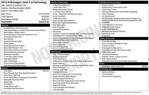 1 image of 2016 Volkswagen Jetta 1.4T S