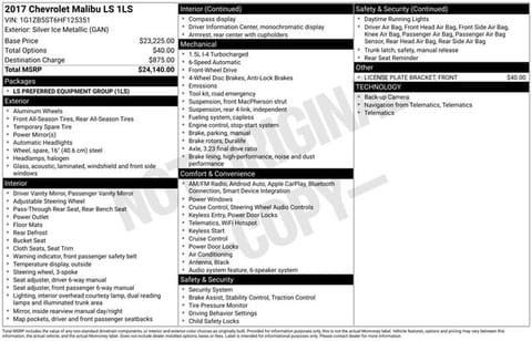 1 image of 2017 Chevrolet Malibu LS
