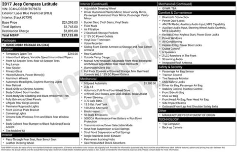 1 image of 2017 Jeep New Compass Latitude