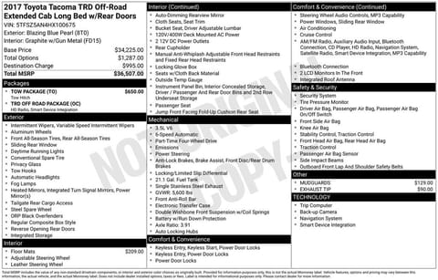 1 image of 2017 Toyota Tacoma TRD Off-Road