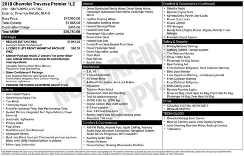 1 image of 2018 Chevrolet Traverse Premier