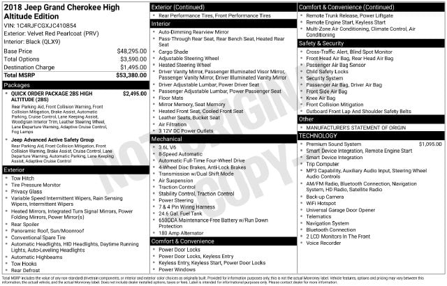 4 thumbnail image of  2018 Jeep Grand Cherokee High Altitude