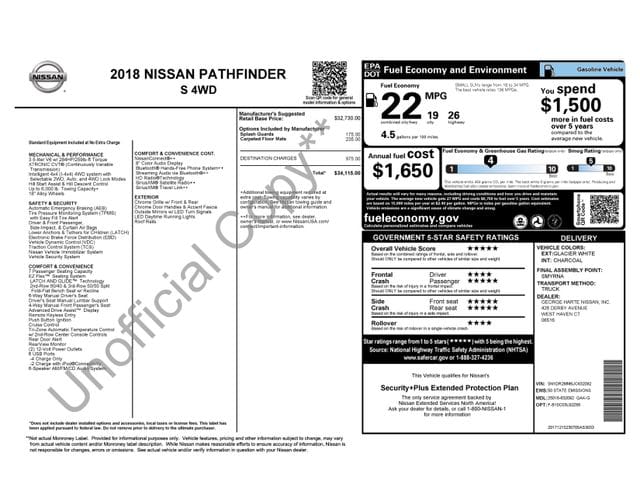 1 placeholder image of  2018 Nissan Pathfinder S