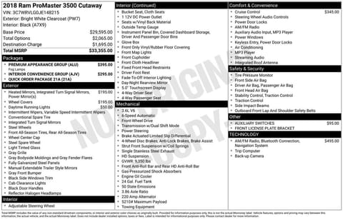 1 image of 2018 Ram ProMaster 3500 Cutaway Low Roof