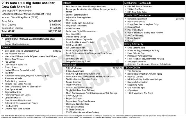 2 thumbnail image of  2019 Ram 1500 Big Horn/Lone Star