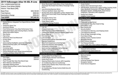 1 image of 2019 Volkswagen Atlas 3.6L V6 SEL R-Line