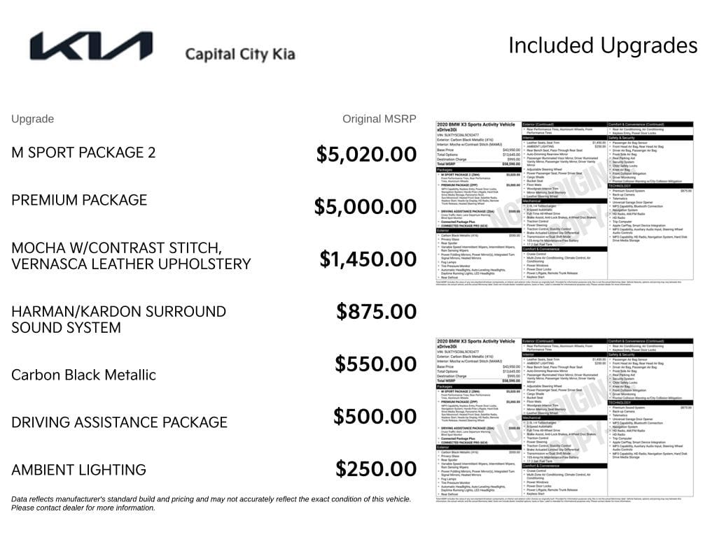 2 thumbnail image of  2020 BMW X3 xDrive30i