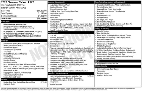 1 image of 2020 Chevrolet Tahoe LT