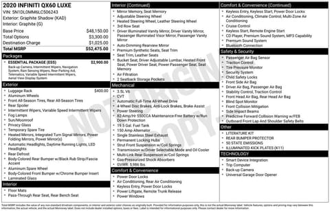 1 image of 2020 INFINITI QX60 LUXE