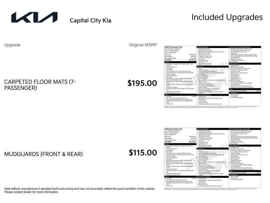 2 thumbnail image of  2020 Kia Sorento S