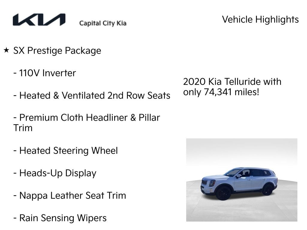 8 thumbnail image of  2020 Kia Telluride SX