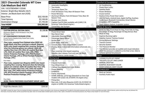 1 image of 2021 Chevrolet Colorado Work Truck