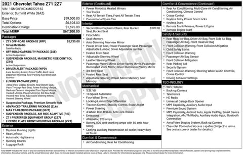1 image of 2021 Chevrolet Tahoe Z71