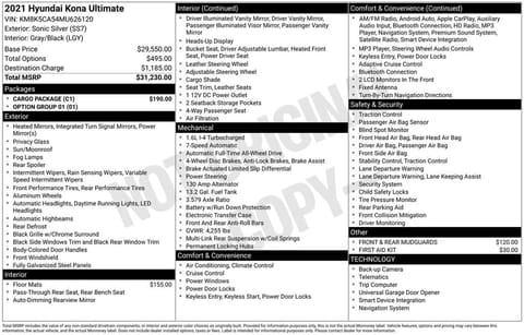 1 image of 2021 Hyundai Kona Ultimate