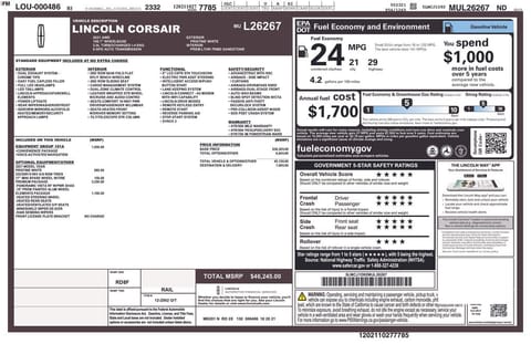 1 image of 2021 Lincoln Corsair Standard