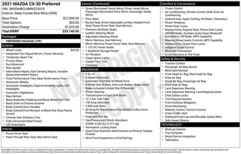 1 image of 2021 Mazda CX-30 Preferred