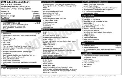 1 image of 2021 Subaru Crosstrek Sport