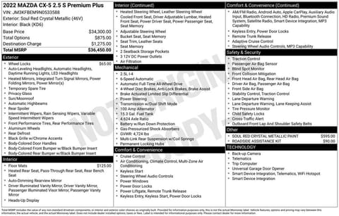 1 image of 2022 Mazda CX-5 2.5 S Premium Plus Package