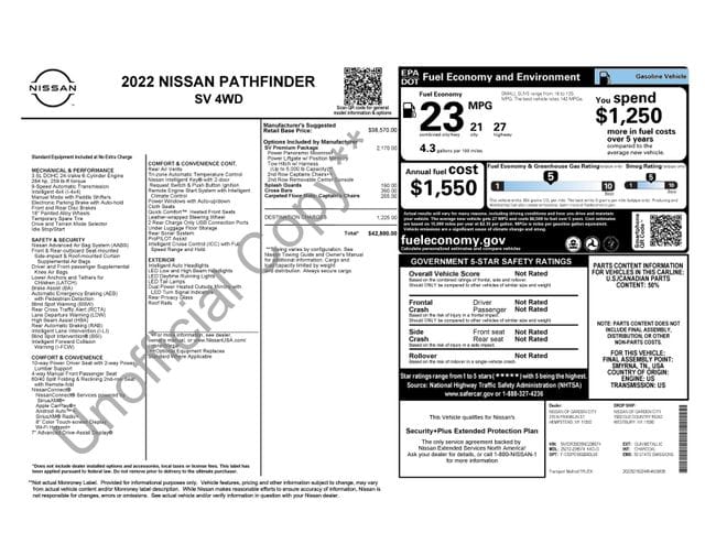 9 thumbnail image of  2022 Nissan Pathfinder SV