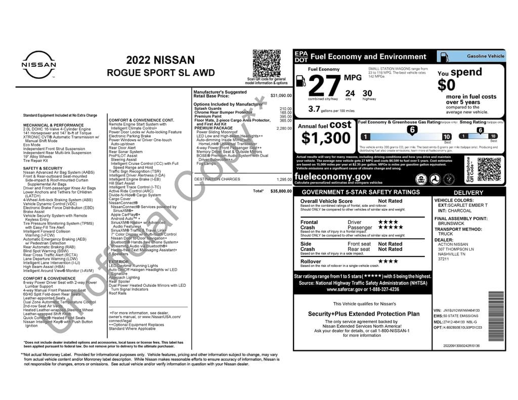2 thumbnail image of  2022 Nissan Rogue Sport SL