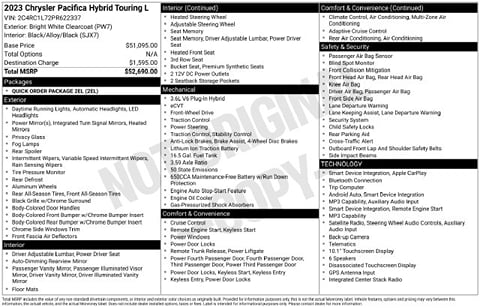 1 image of 2023 Chrysler Pacifica Hybrid Touring L