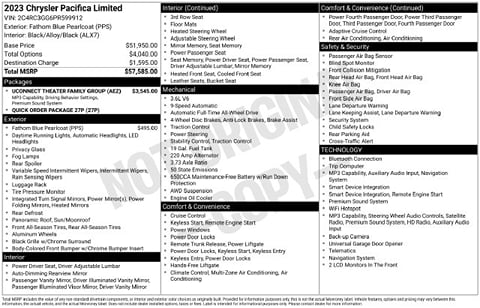 1 image of 2023 Chrysler Pacifica Limited