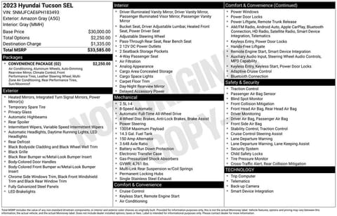 1 image of 2023 Hyundai Tucson SEL