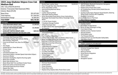 1 image of 2023 Jeep Gladiator Mojave