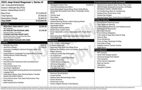 1 image of 2023 Jeep Grand Wagoneer L Series III