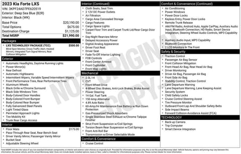 1 image of 2023 Kia Forte LXS