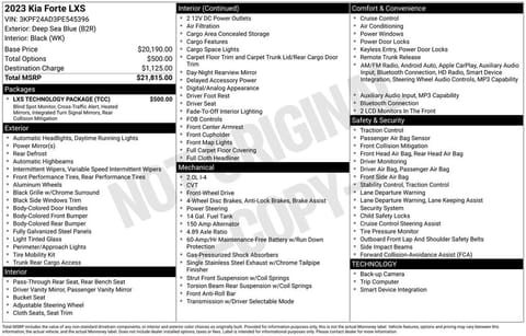 1 image of 2023 Kia Forte LXS