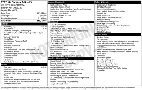 1 image of 2023 Kia Sorento X-Line EX