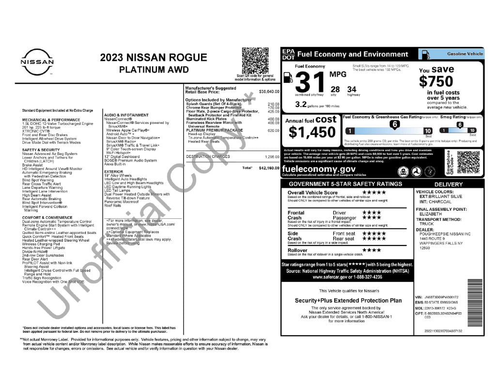 15 thumbnail image of  2023 Nissan Rogue Platinum
