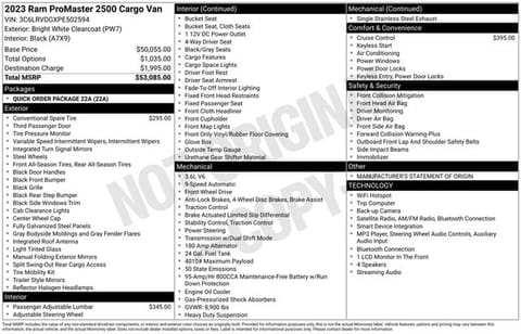 1 image of 2023 Ram ProMaster 2500 High Roof