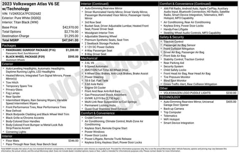 1 image of 2023 Volkswagen Atlas 3.6L V6 SE w/Technology