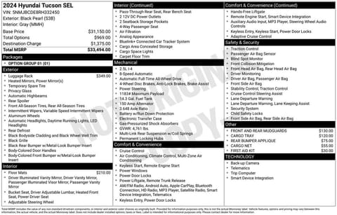 1 image of 2024 Hyundai Tucson SEL