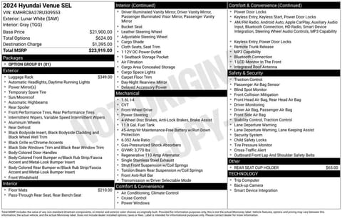 1 image of 2024 Hyundai Venue SEL